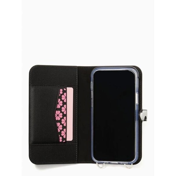 KATE SPADE iPhone 12 PRO Leather Magnetic Folio Chain Crossbody Bag Case - Picture 5 of 7